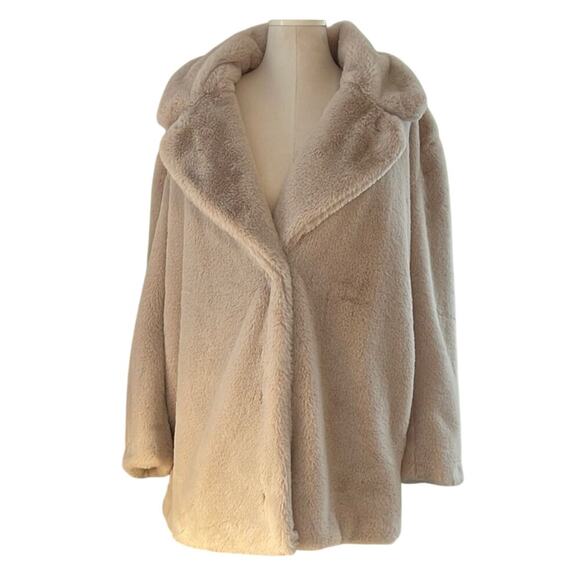 Divided Jackets & Blazers - H&M Cream Faux Fur Coat